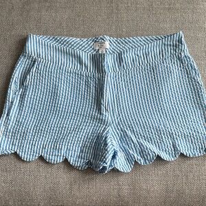Crown & Ivy Searsucker Blue and White Striped Shorts